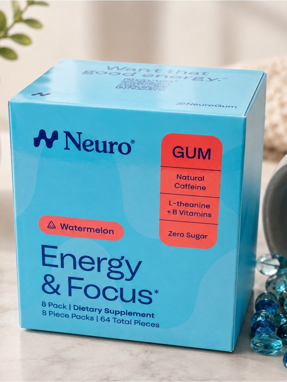 Watermelon Energy & Focus Gum -